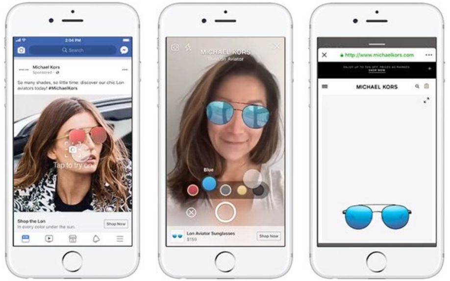Facebook AR Spark AR used by Michael Kors